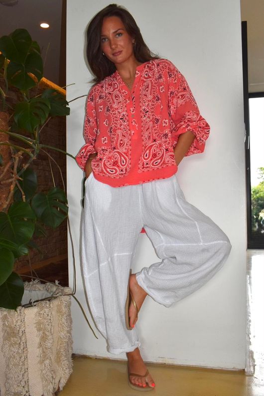 Ole Bubble Cotton Bandana Laurie Blouse Watermelon